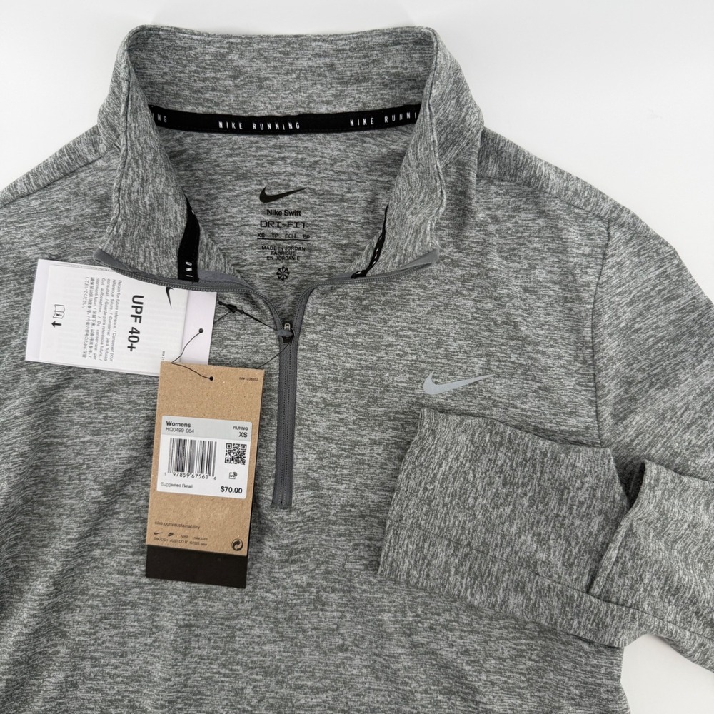 Nike Swift Dri-FIT Womens XS Quarter Zip Running Top Grey HQ0499-084 NEW‎ $70